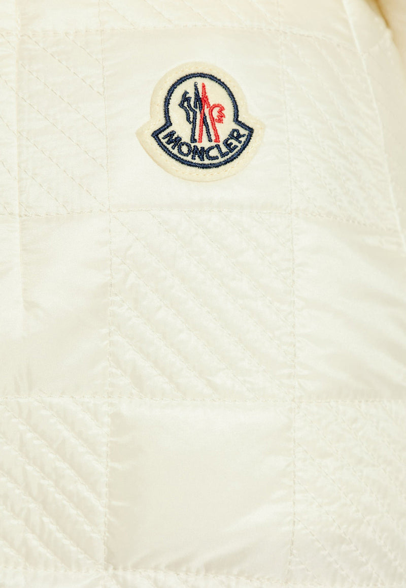 Moncler Quilted A-line Mini Skirt Cream J20932D00001 788LM-034