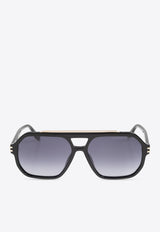 Marc Jacobs  Logo Stamp Aviator Sunglasses Gray MARC 753 S 0-807 BLACK