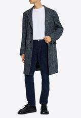 Etro Single-Breasted Wool Blend Coat Blue MRAA0005 99TTB36-S9883