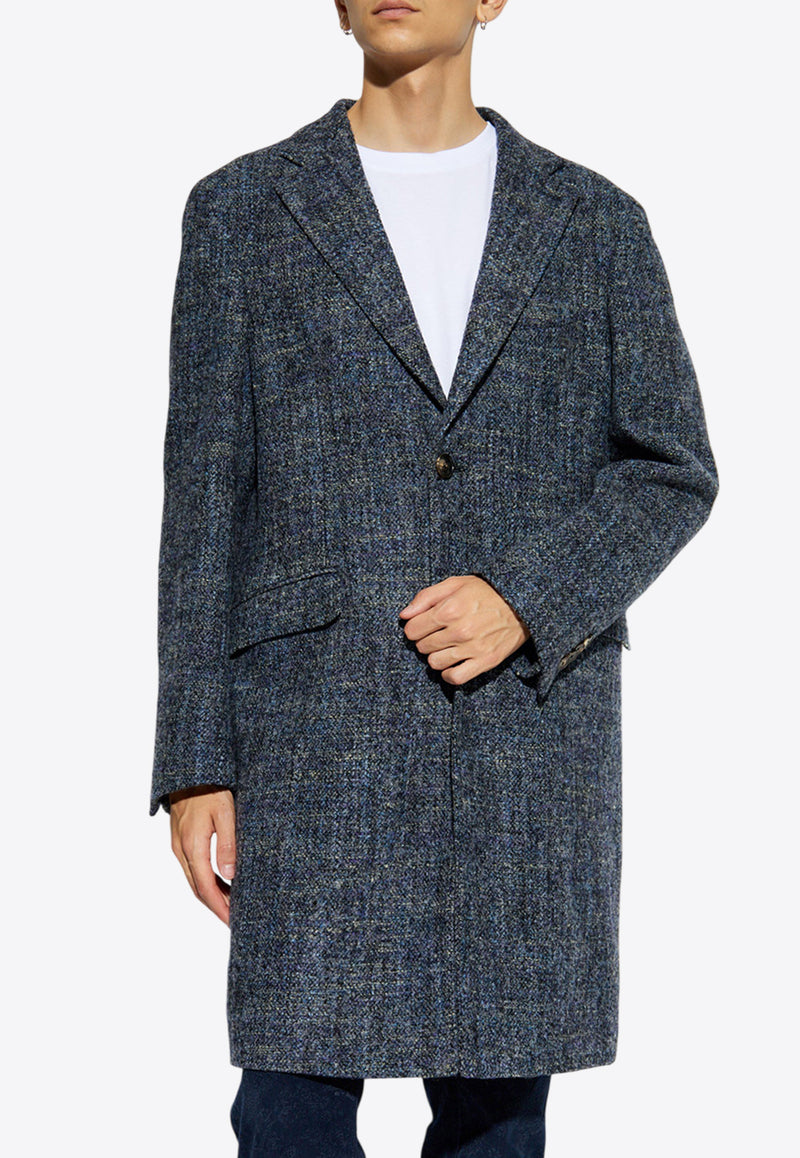 Etro Single-Breasted Wool Blend Coat Blue MRAA0005 99TTB36-S9883