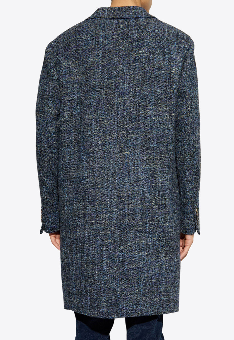 Etro Single-Breasted Wool Blend Coat Blue MRAA0005 99TTB36-S9883