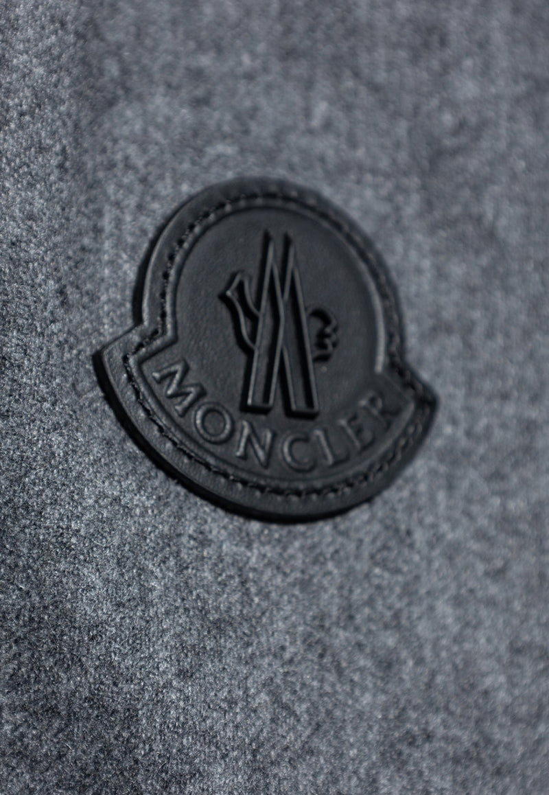 Moncler Logo Patch Cashmere-Blend Overshirt Gray J20912F00009 596LQ-940