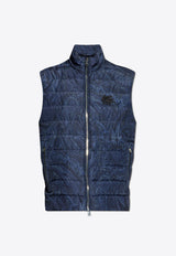 Etro Paisley Print Zip-Up Quilted Vest Blue MRBB0004 99SAS01-X0883