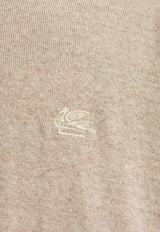 Etro Pegaso Embroidered Wool Sweater Beige MRKF0003 AL257-M1217