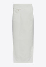 Loewe Deconstructed Maxi Denim Skirt White S359Y1EX02 0-WHITE