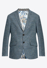 Etro Single-Breasted Tweed Blazer Blue MRCA0006 99TTB45-S9884