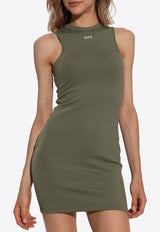 Off-White OFF Stamp Sleek Rowing Mini Dress Green OWDB463F24 JER002-5801