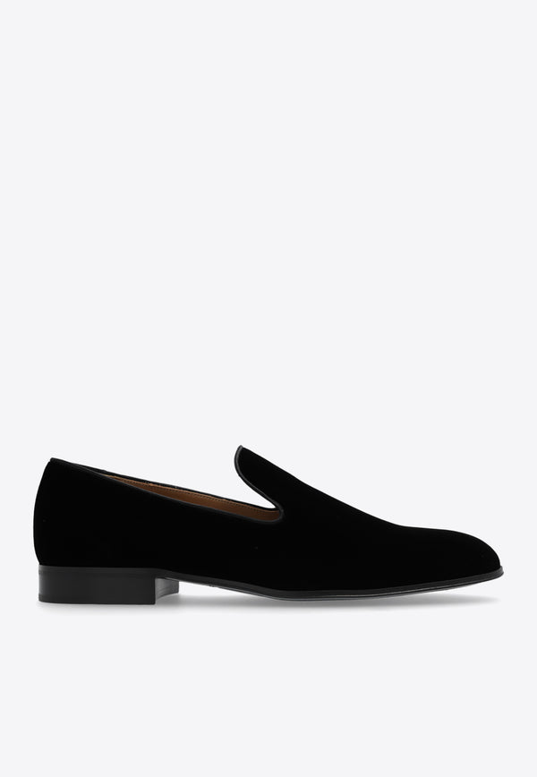 Gianvito Rossi Jean Velvet Loafers Black U21087 20CUO-XVRNENE