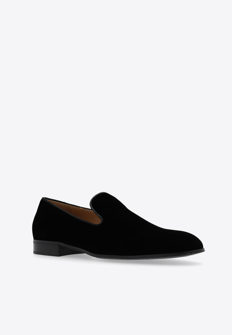 Gianvito Rossi Jean Velvet Loafers Black U21087 20CUO-XVRNENE