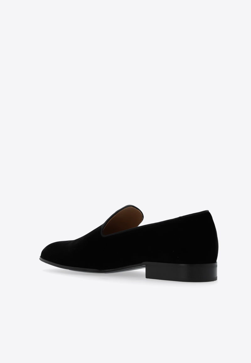 Gianvito Rossi Jean Velvet Loafers Black U21087 20CUO-XVRNENE