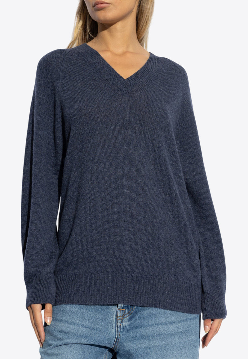 Etro V-neck Cashmere Sweater Blue WRKE0154 AW005-B9110