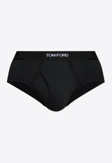 Tom Ford Logo Jacquard Stretch Briefs Black T4LC11410 0-002