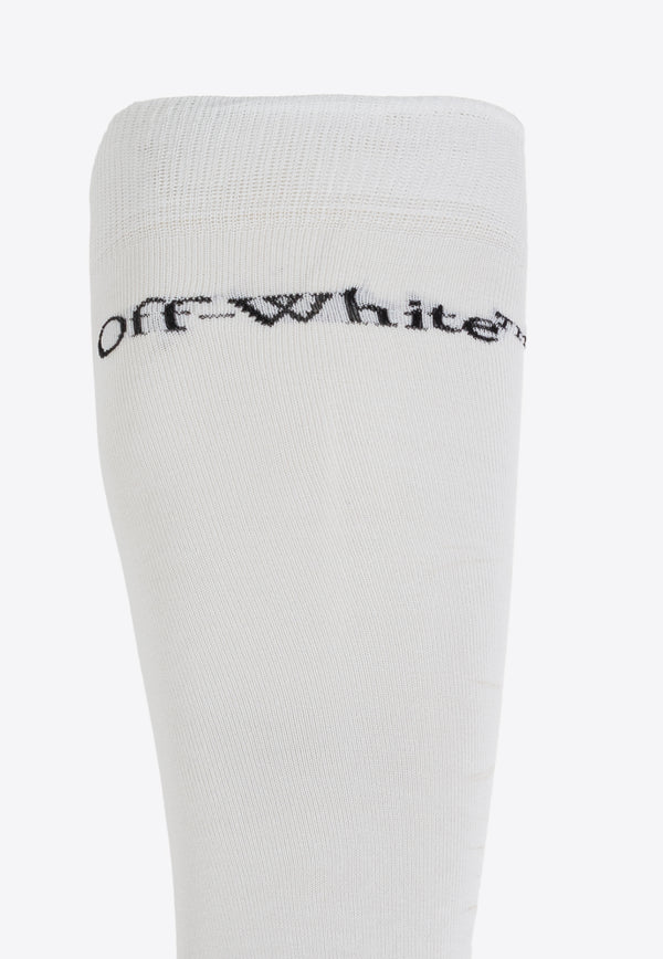 Off-White Logo Jacquard Long Socks White OMRA08FC99 KNI001-0110