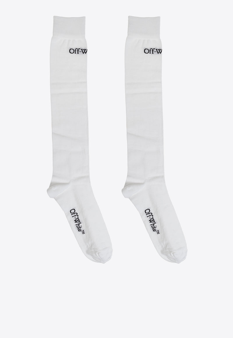 Off-White Logo Jacquard Long Socks White OMRA08FC99 KNI001-0110