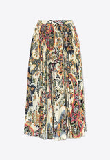 Etro Paisley Print Pleated Midi Skirt Multicolor WRFA0058 99SASF7-X0820