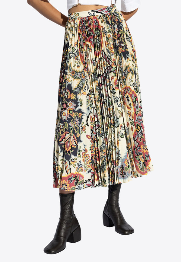 Etro Paisley Print Pleated Midi Skirt Multicolor WRFA0058 99SASF7-X0820