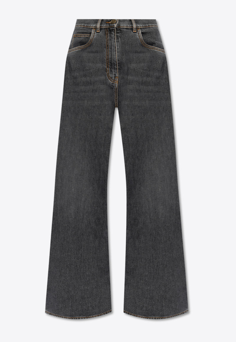 Etro Washed Wide-Leg Jeans Gray WRNB0013 AD247-S9095