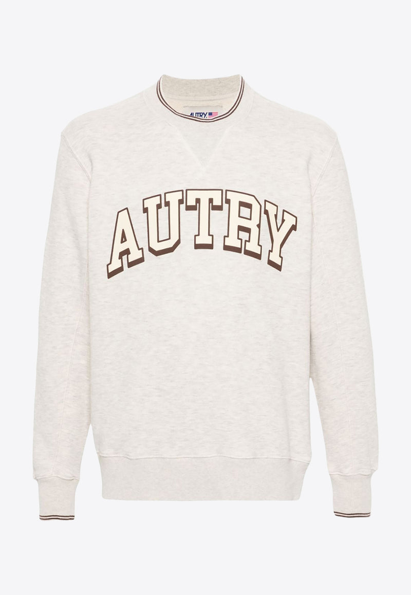 Autry Logo Print Crewneck Sweatshirt Gray SWPM03_H2