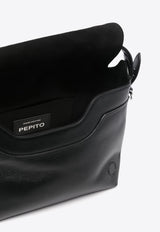 Jérôme Dreyfuss Large Pepito Calf Leather Shoulder Bag Black 44PEPLBU_Noir Silver