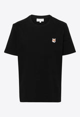 Maison Kitsuné Fox Logo Patch Crewneck T-shirt Black LM00104KJ0008_P199