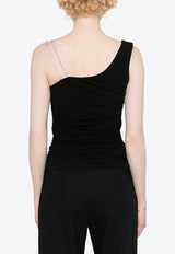 Off-White Ruched One-Shoulder Top Black OWAD253F24JER001_1010