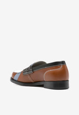 College Colorblocked Calf Leather Loafers Brown CWL13913_5