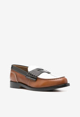 College Colorblocked Calf Leather Loafers Brown CWL13915_6