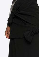 MSGM Knotted Crepe Midi Skirt Black 3542MDD08237806_99