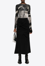 MSGM Knotted Crepe Midi Skirt Black 3542MDD08237806_99