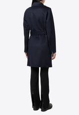 P.A.R.O.S.H Leak Off-Center Zip-Up Wool Coat  Blue D431547LEAK23_012