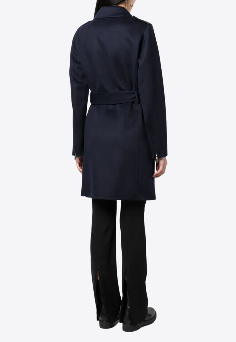 P.A.R.O.S.H Leak Off-Center Zip-Up Wool Coat  Blue D431547LEAK23_012