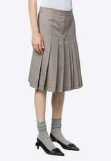 Marni Check Pattern Pleated Midi Skirt Beige GOMA0572FUUTWA03_PDR82