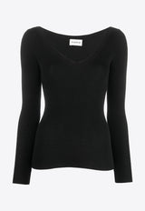 P.A.R.O.S.H Leila Fine-Ribbed Wool Sweater Black D511583LEILA23_013