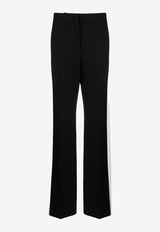 MSGM Contrasting-Trim Wide-Leg Pants Black 3541MDP24Y237615_99