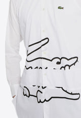 Comme Des Garçons X Lacoste Printed Long-Sleeved Shirt White FLB013W23_1