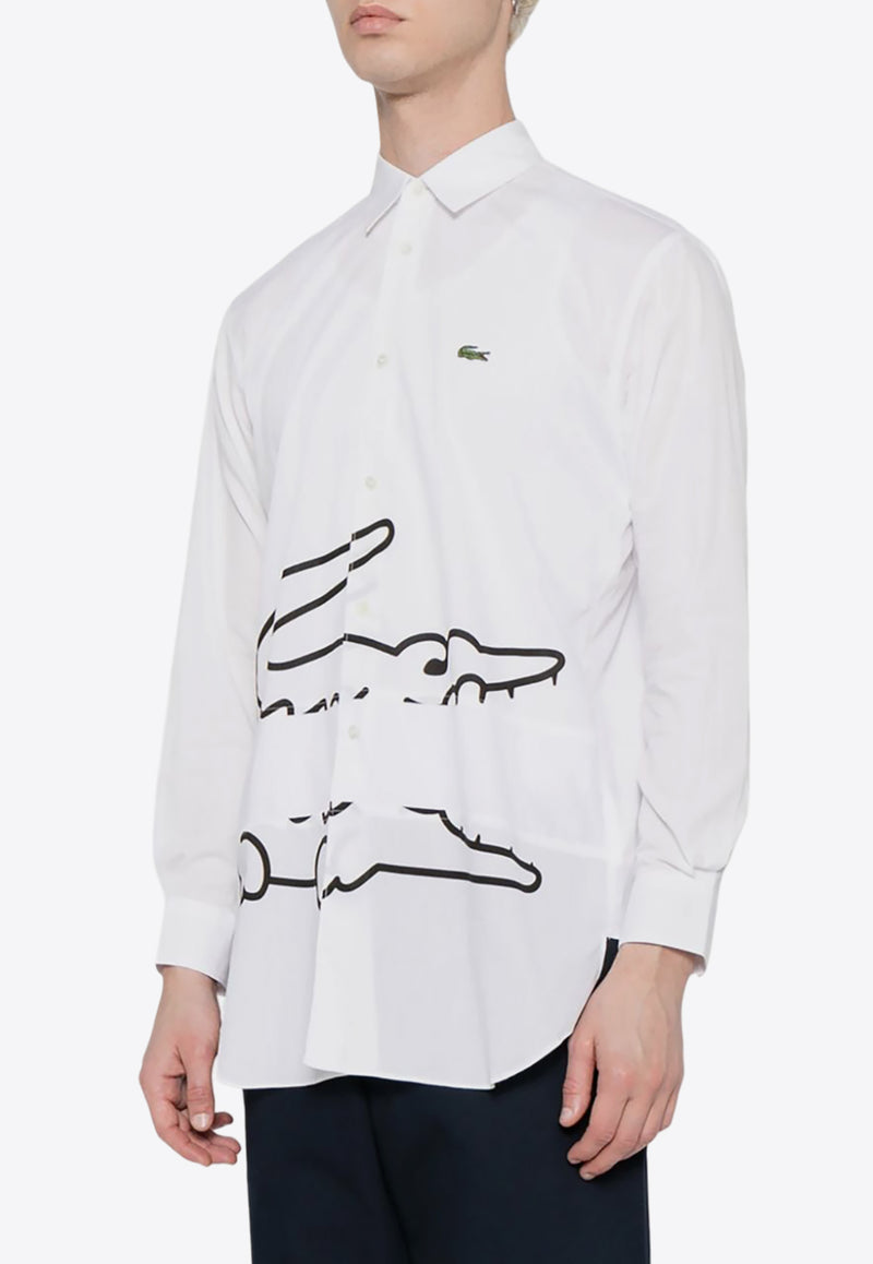 Comme Des Garçons X Lacoste Printed Long-Sleeved Shirt White FLB013W23_1