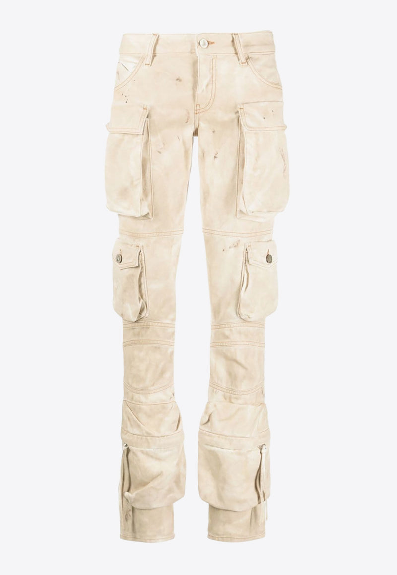 The Attico Essie Long Cargo Pants Beige 236WCP113D060_519