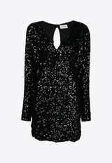 P.A.R.O.S.H Paris Sequin-Embellished Mini Dress Black D731302PARIS_013