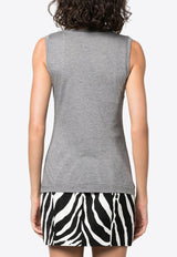 Dolce 
Gabbana Logo Patch Tank Top Gray F8F18TFU7KW_S8291