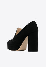 P.A.R.O.S.H 115 Penny-Slot Suede Platform Pumps Black D070232MOSHOE_013