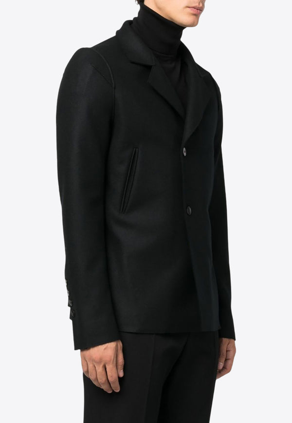 Sapio Double-Breasted Wool-Blend Jacket Black N32PANNO_BK