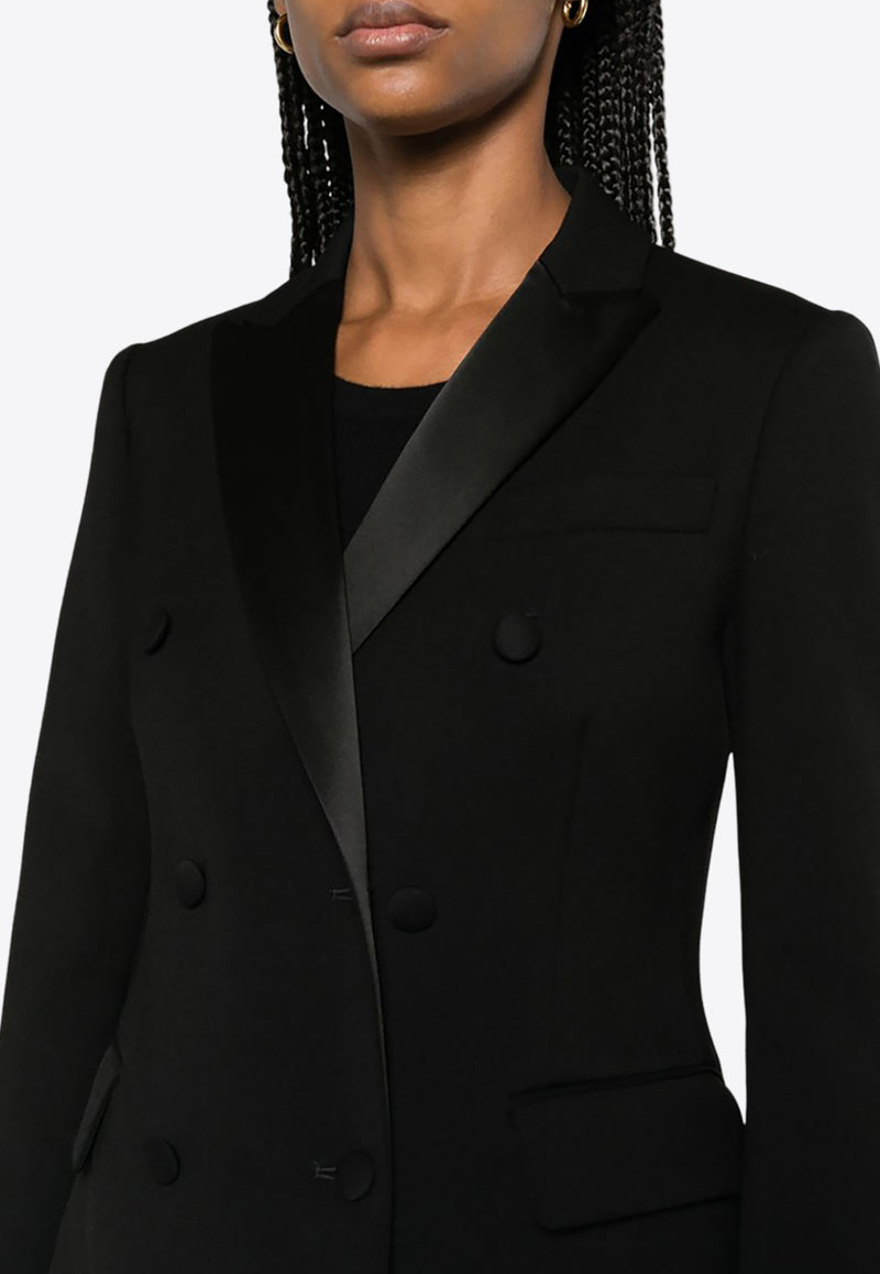 P.A.R.O.S.H Liliuxy Double-Breasted Tuxedo Blazer Black D420067LILIUXY23_013