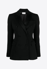 P.A.R.O.S.H Liliuxy Double-Breasted Tuxedo Blazer Black D420067LILIUXY23_013