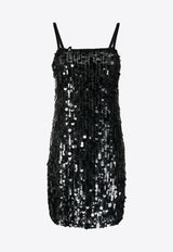 P.A.R.O.S.H Sequined Sleeveless Mini Dress Black D721849GENDER_013