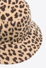 P.A.R.O.S.H Leopard Print Wool Bucket Hat Brown D010526LUCK_804