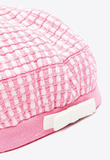 Self-Portrait Kids Girls Checkered Knit Beret Pink PF23773_P