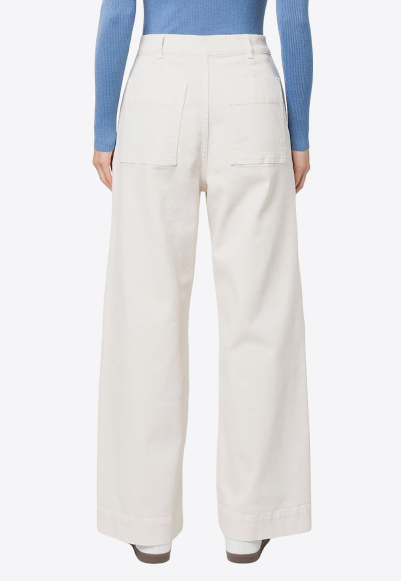 P.A.R.O.S.H Le Pockets Wide-Leg Pants White D232256CABAREX23W_002