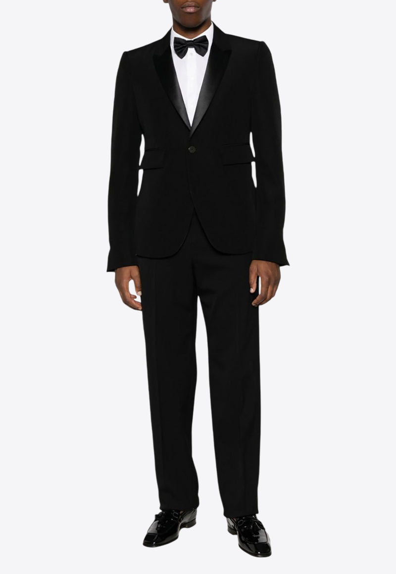 Sapio Single-Breasted Tuxedo Wool Blazer Black N55PANAMA_BK