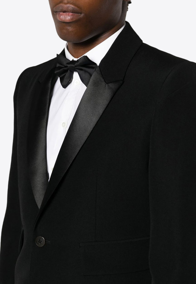 Sapio Single-Breasted Tuxedo Wool Blazer Black N55PANAMA_BK