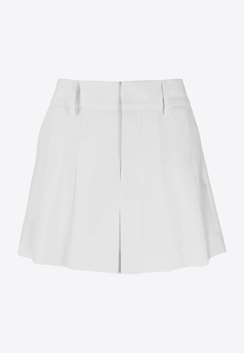 P.A.R.O.S.H Pleated Wool-Blend Mini Skirt White D630417LILIUXY23_002